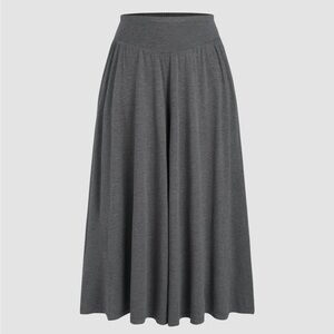 Cider plus size JERSEY MIDDLE WAIST RUFFLE POCKET WIDE LEG TROUSERS